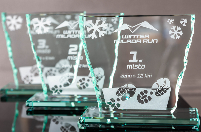 Trofeje pro vítěze Winter Milada Run